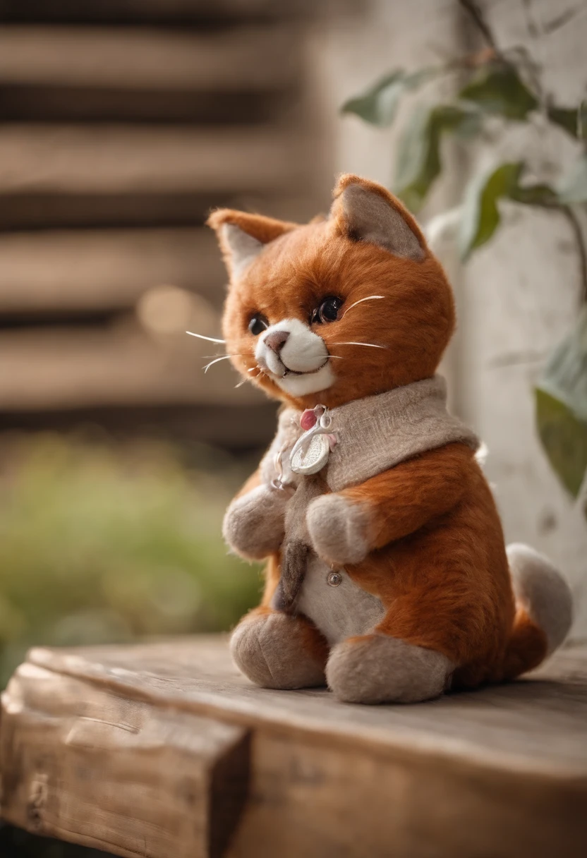 There is a picture of a cat on the phone, 3D Precious Moments Plush Cat, Cute Vomo stuffed fox, disney's bambi cat, stuffed doll, plushies, Pink fox, plushies, Official product image, cute toy, disney stylized furry, High quality material BSSRDF, kids toy