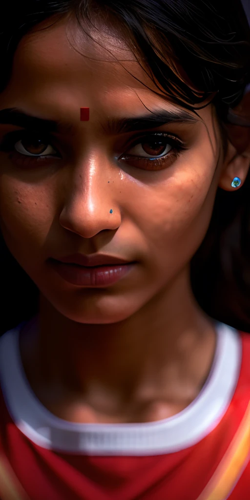 beautiful mature Indian college girl, in track outfit, outside on track field, ((slim, petite)), photorealistic, photo, masterpiece, realistic, realism, photorealism, high contrast, photorealistic digital art trending on Artstation 8k HD high definition detailed realistic, detailed, skin texture, hyper detailed, realistic skin texture, armature, best quality, ultra high res, (photorealistic:1.4),, high resolution, detailed, raw photo, sharp re, by lee jeffries nikon d850 film stock photograph 4 kodak portra 400 camera f1.6 lens rich colors hyper realistic lifelike texture dramatic lighting unrealengine trending on artstation cinestill 800,