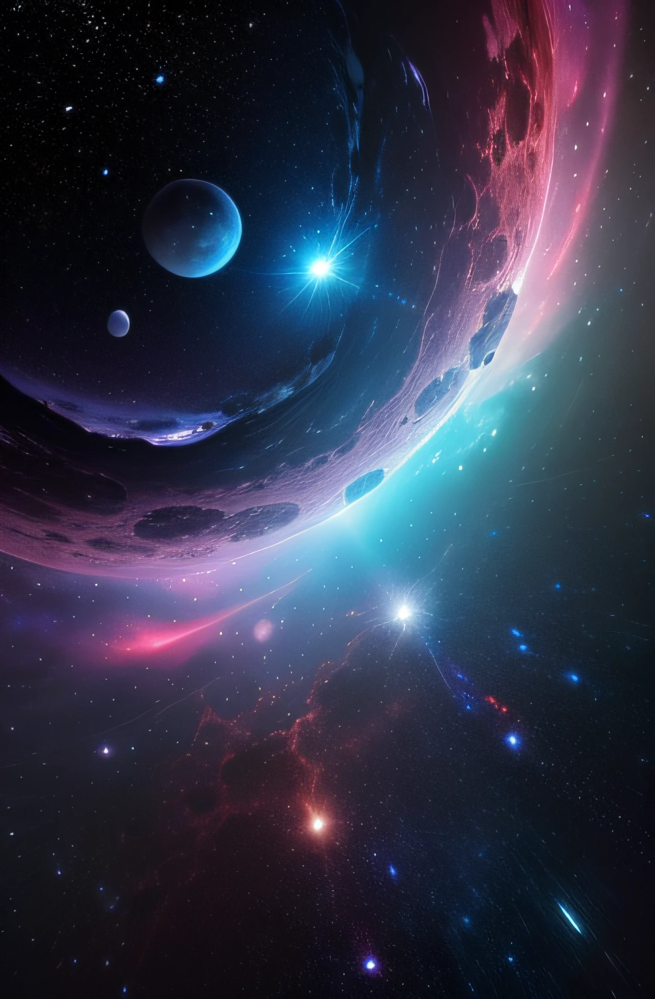 (best quality,4k,8k,highres,masterpiece:1.2),ultra-detailed,(realistic,photorealistic,photo-realistic:1.37),stars,futuristic spaceships,galaxies,planet Earth,astronaut exploring,cosmic exploration,nebulae,deep space,majestic space scenes,magnificent celestial bodies,spectacular interstellar views,astronomical wonders,vivid colors,dark matter,intergalactic travel,cosmic mysteries,interstellar reflections,shining starlight,distant constellations,stellar clouds,mysterious black holes,cosmic dust,planetary rings,supernova explosions,alien civilization,cosmic energy,space-time continuum,interdimensional portals,interplanetary explorers,cosmic harmony,astral projection,extraterrestrial life,abstract cosmic art,star clusters,hyperspace journey,space station,universe unfolding