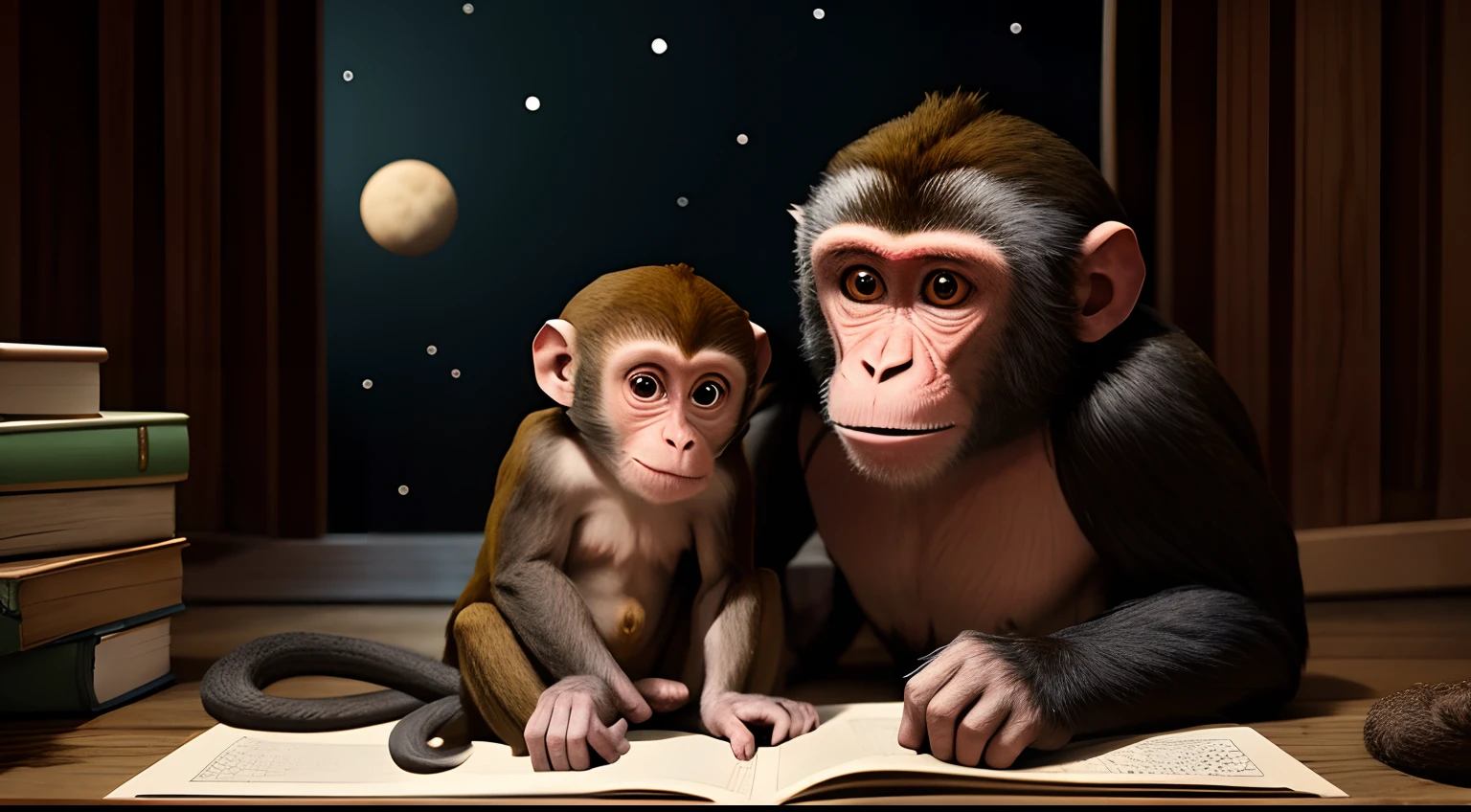 Monkey realising the mysteries of the universe