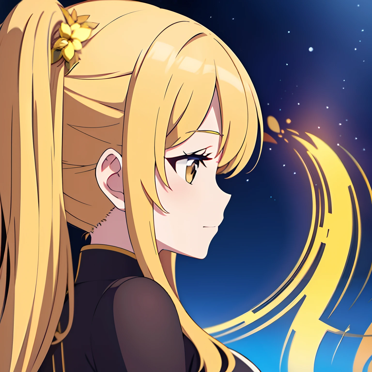 Side face of golden girl