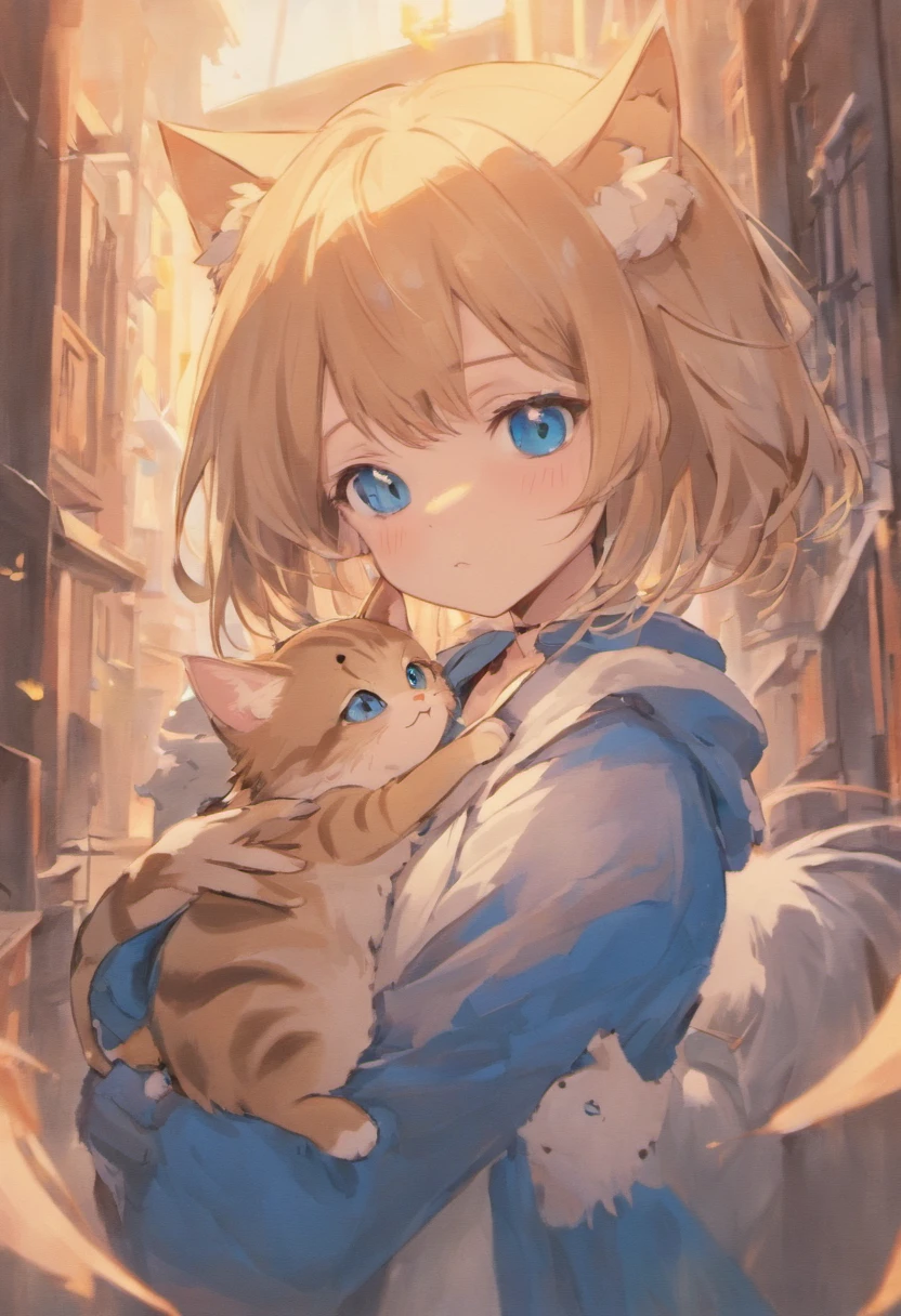 The same tabby kitten,Blue eyes have no background at different times