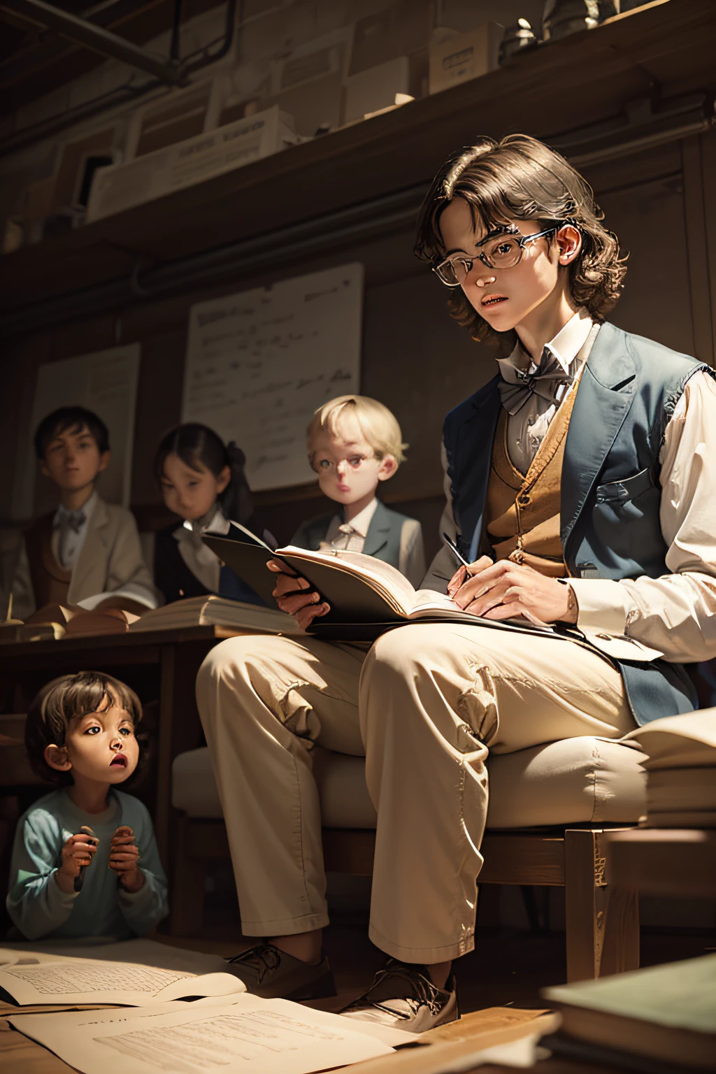 Young Newton created in an old laboratory,There were a few small children sitting next to them,He is the greatest ever seen in history、The most influential scientist,He is also a physicist、Mathematician and philosopher