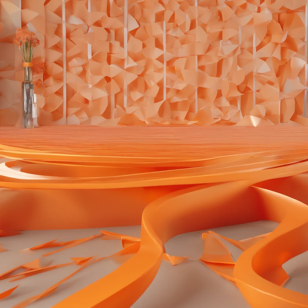 simple, contemporer, painting, artwork, japandi, orange color, 4k