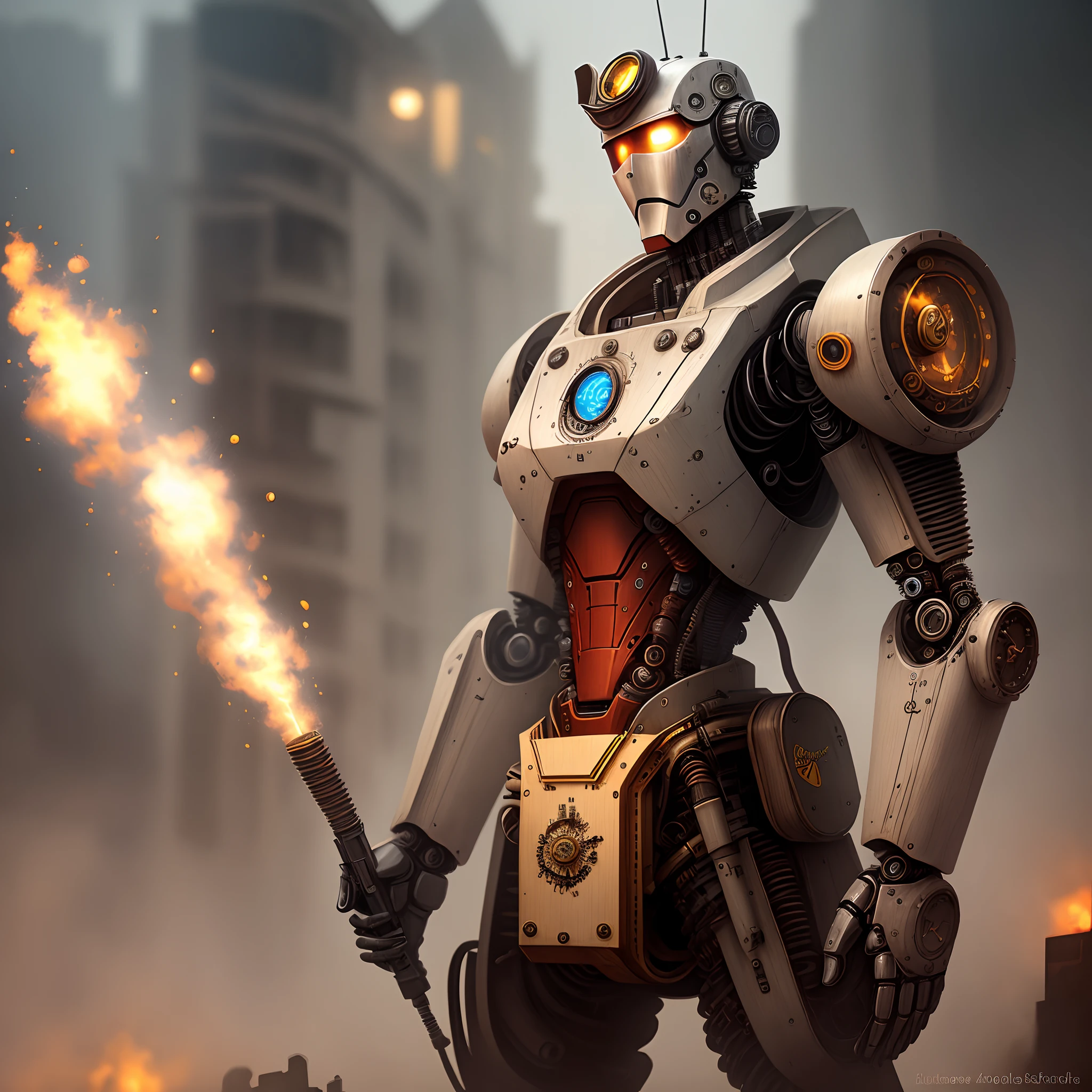 Robot soldier steampunk
