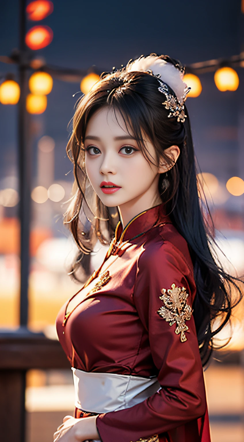 NSFW，（autumn night），[：（Facial Detailed：1.2）：0.2]，RAW Photos，top-quality），（Realiy，photoRealstic：1.30），Bokeh，8K-UHD，SLR，subdued lighting，hightquality，movie grain，nmasterpiece，super-reality，32K，Highly detailed CG Unity 8k wallpaper，best qualtiy， 1girl in，（Beautiful girl's face：1.2），NSFW，独奏，Style Glass，（middlebreasts，big breasts thin waist：1.2），（looking at the spectator），Floating in the sky，smog，Clouds，In the sky，brightly colorful，Full of dynamism、mystical colors、contemporary impressionism、Portrait of Chen Bin、Iris、3/Four perspectives、Cute face、low angles、Sweep circle composition、（chinese traditional red dress：1.2）、（dresses like chinese bride）、chinese wedding，lanthanum，Red Candle，