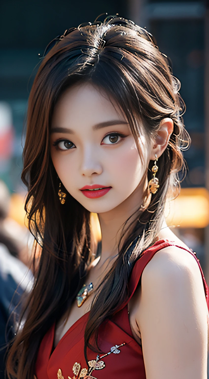 NSFW，（autumn night），[：（Facial Detailed：1.2）：0.2]，RAW Photos，top-quality），（Realiy，photoRealstic：1.30），Bokeh，8K-UHD，SLR，subdued lighting，hightquality，movie grain，nmasterpiece，super-reality，32K，Highly detailed CG Unity 8k wallpaper，best qualtiy， 1girl in，（Beautiful girl's face：1.2），NSFW，独奏，Style Glass，（middlebreasts，big breasts thin waist：1.2），（looking at the spectator），Floating in the sky，smog，Clouds，In the sky，brightly colorful，Full of dynamism、mystical colors、contemporary impressionism、Portrait of Chen Bin、Iris、3/Four perspectives、Cute face、low angles、Sweep circle composition、（chinese traditional red dress：1.2）、（dresses like chinese bride）、chinese wedding，lanthanum，Red Candle，