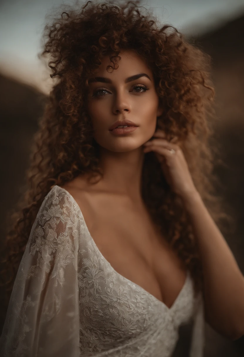 (foco nítido:1.2), fotografia, mulher brasileira jovem atraente, (beautiful face:1.1), Olhos detalhados, lush lips, (maquiagem olho de gato:0.85), (olhos grandes:1.0), (corpo tonificado:1.2), (curly hair:1.2), (body curvy :1.2), Usando (Quebrar:1.2) em um (Rua:1.2). (Moody Lighting:1.2), profundidade de campo, Bokeh, 4k, HDR. por (Tiago C. Christensen:1.2|Jeremy Lipking:1.1).
