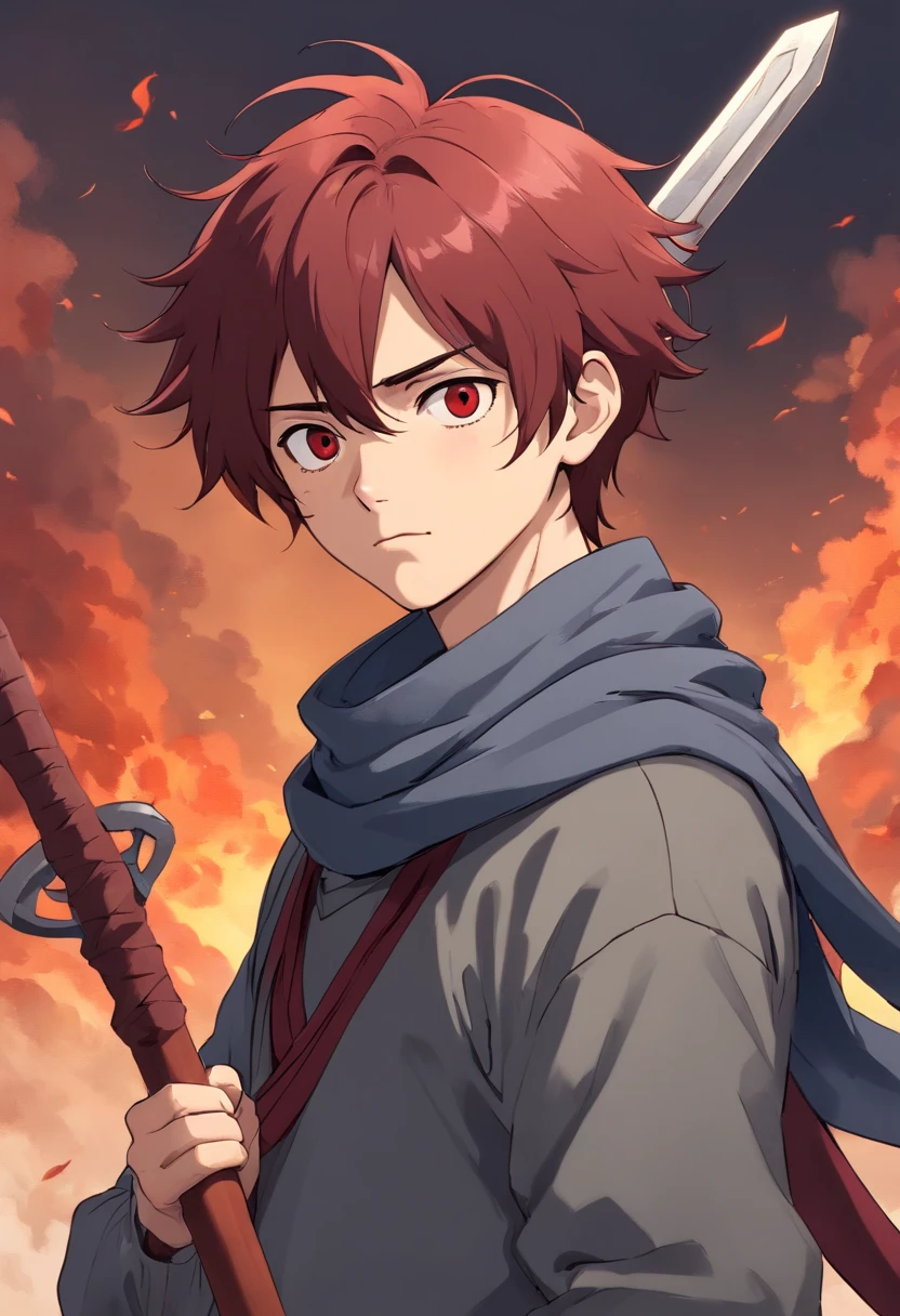 anime screenshot, very beautiful detailed anime face and eyes, incredibly detailed, whole body, 
boy, , cute, Under 10 years old, whole body, redhead, short hair, expression of anger, muscular, pale and tanned skin, (nipple), (Sengoku era armor), (have a sword), (battlefield), (Blood) wet body), (Body with many scars), (high resolution), (High precision)
