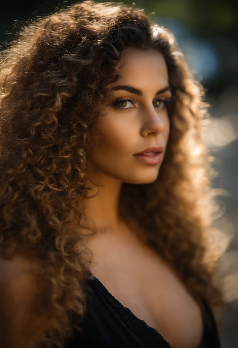 (foco nítido:1.2), fotografia, mulher jovem atraente, (beautiful face:1.1), Olhos detalhados, lush lips, (maquiagem olho de gato:0.85), (olhos grandes:1.0), (corpo tonificado:1.2), (curly hair:1.2), (big booty:1.4), Usando (Quebrar:1.2) em um (Rua:1.2). (Moody Lighting:1.2), profundidade de campo, Bokeh, 4k, HDR. por (Tiago C. Christensen:1.2|Jeremy Lipking:1.1).