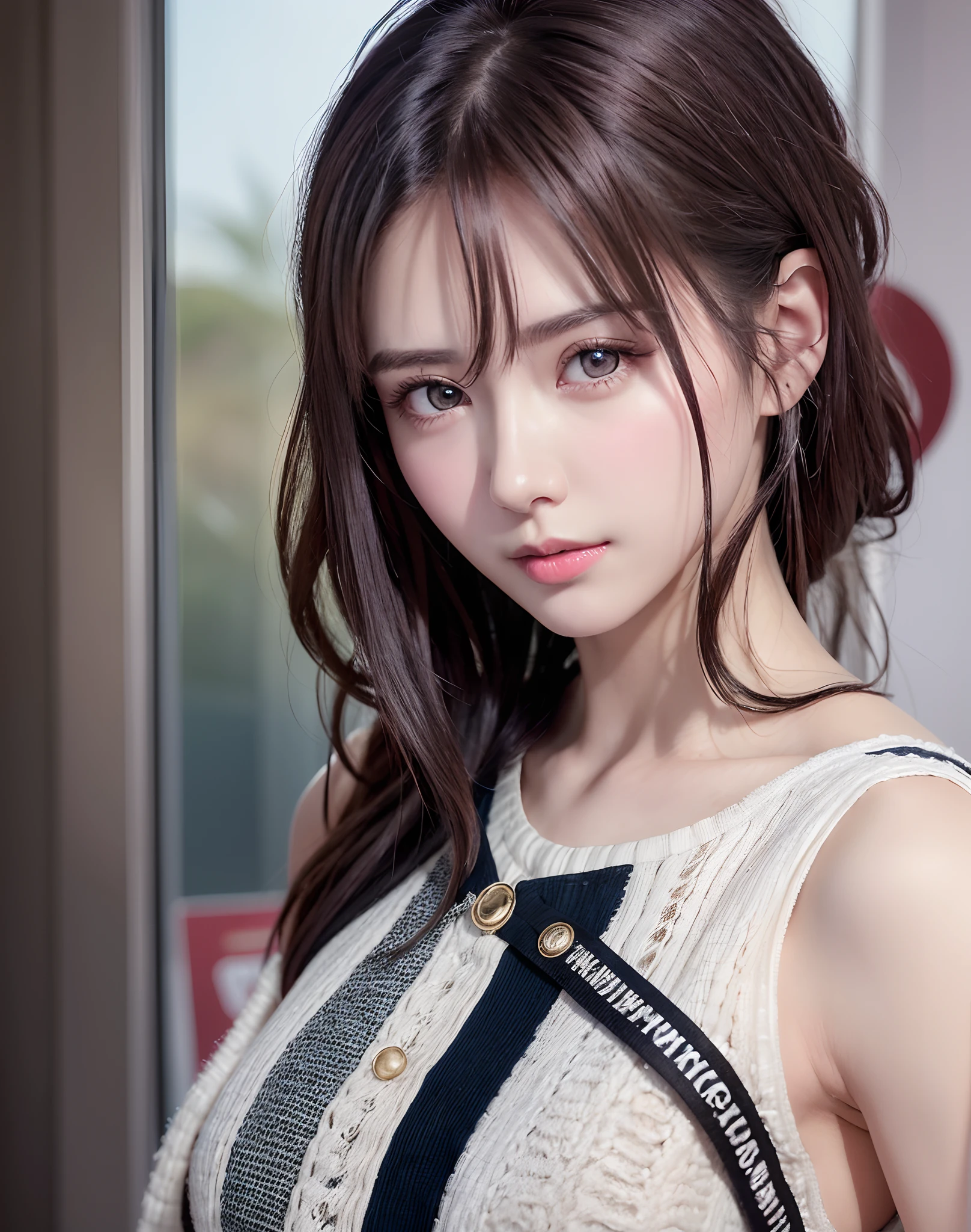 Best quality, masterpiece, ultra high res, (photorealistic:1.4), raw photo, 1girl, offshoulder, in the dark, deep shadow, low key, cold light