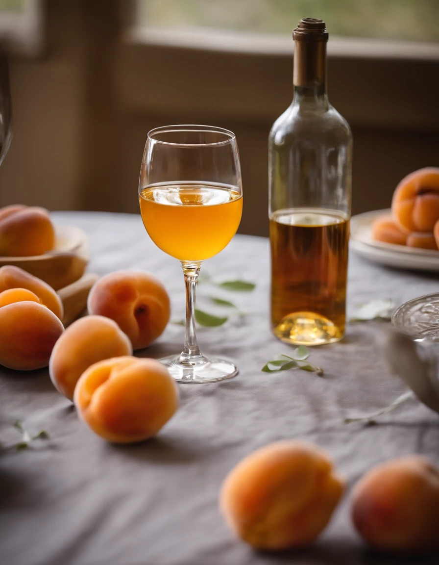At the dinner table
1 glass of apricot wine
Some ripe apricots
1 wildflower
A few plates of simple food