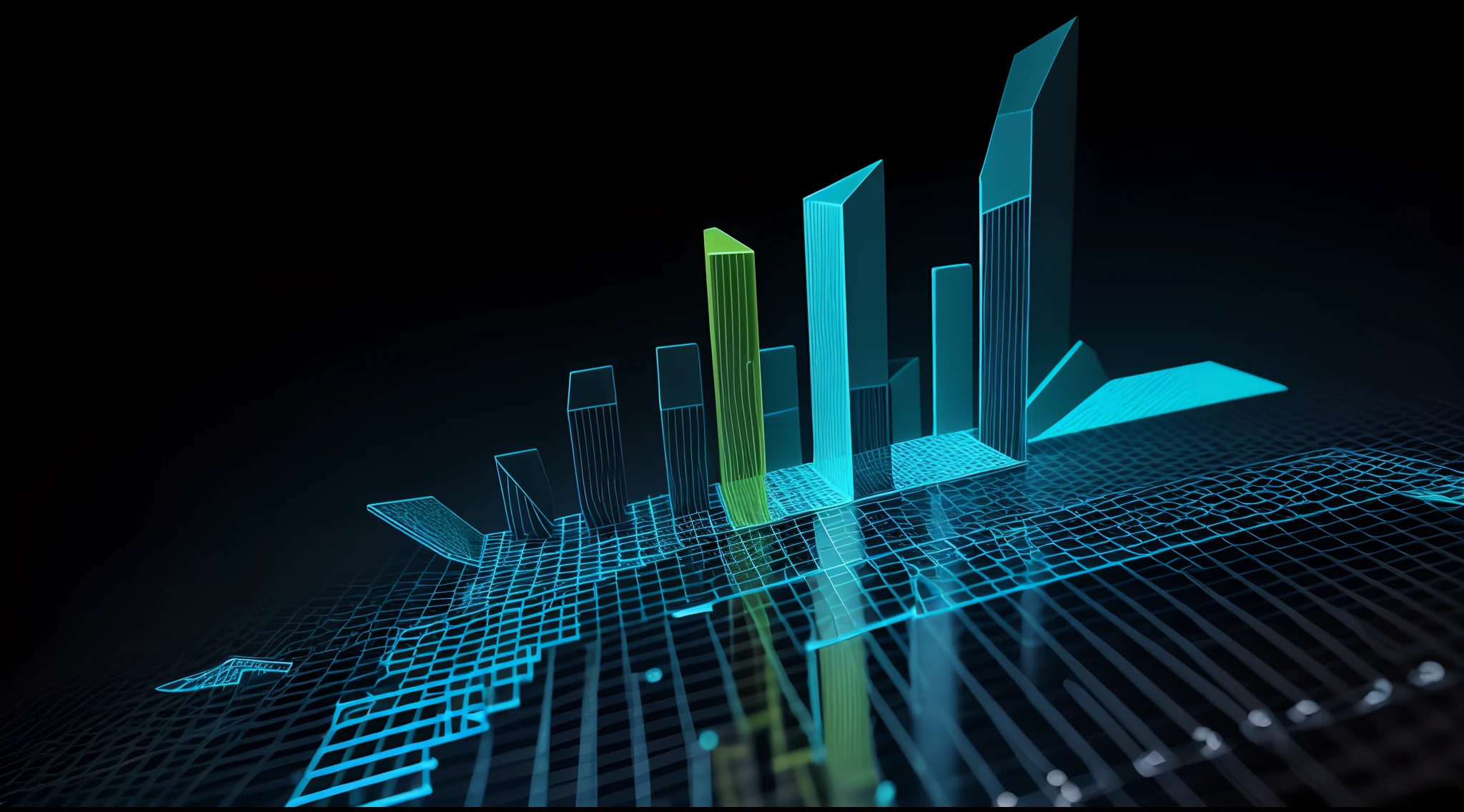 Engaging 3D visualization featuring stunning graphs、glinting