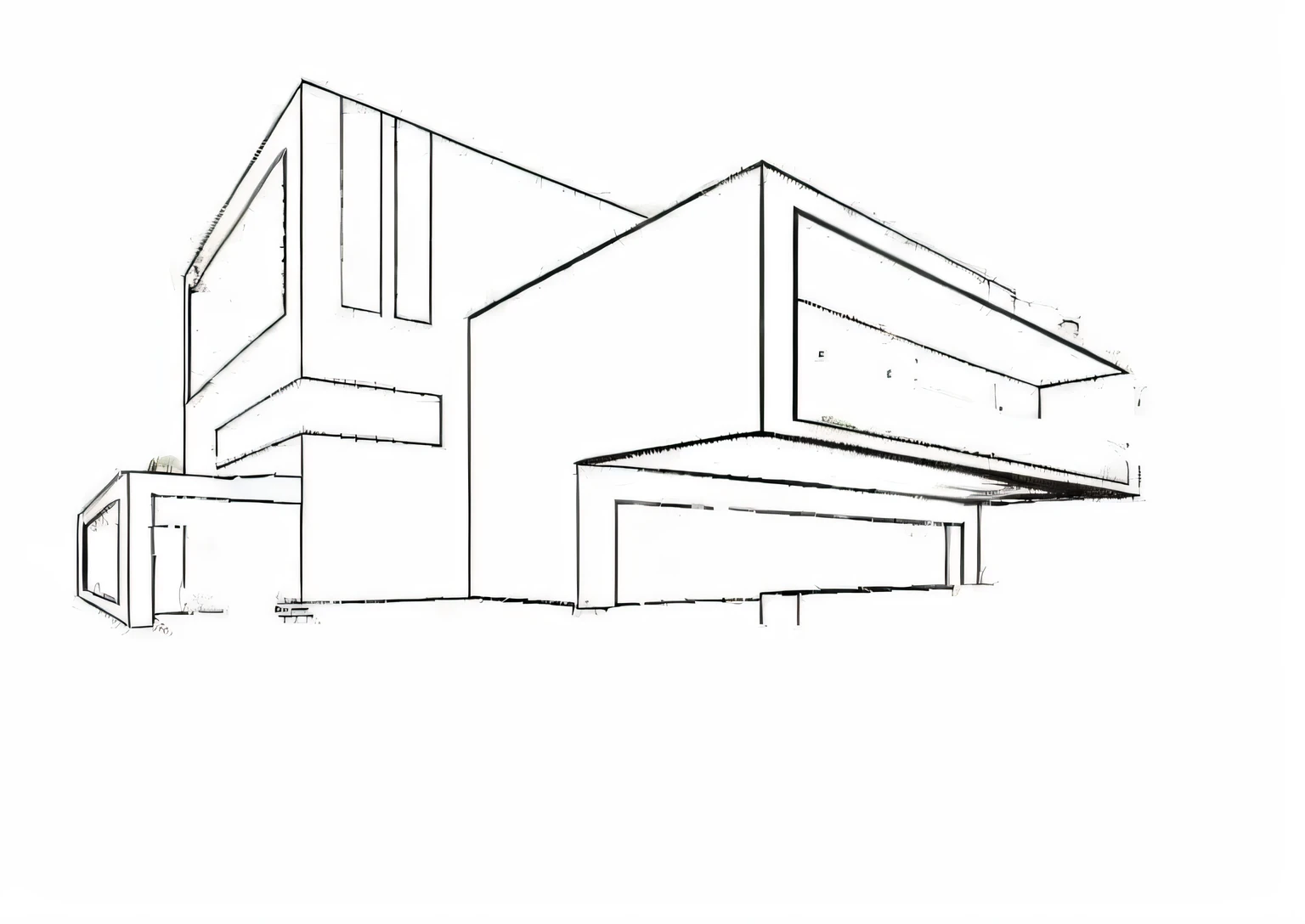 (a large and modern house), seen from the front, (a background with a beautiful tropical jungle), (no neighbors, a large yard), (a natural pool with large stones)