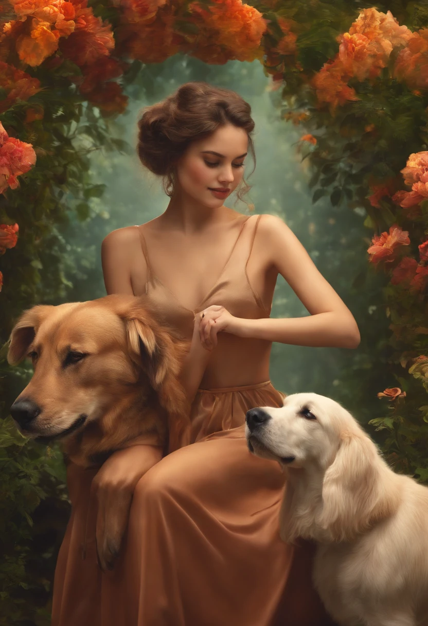 Dick and girls with animals