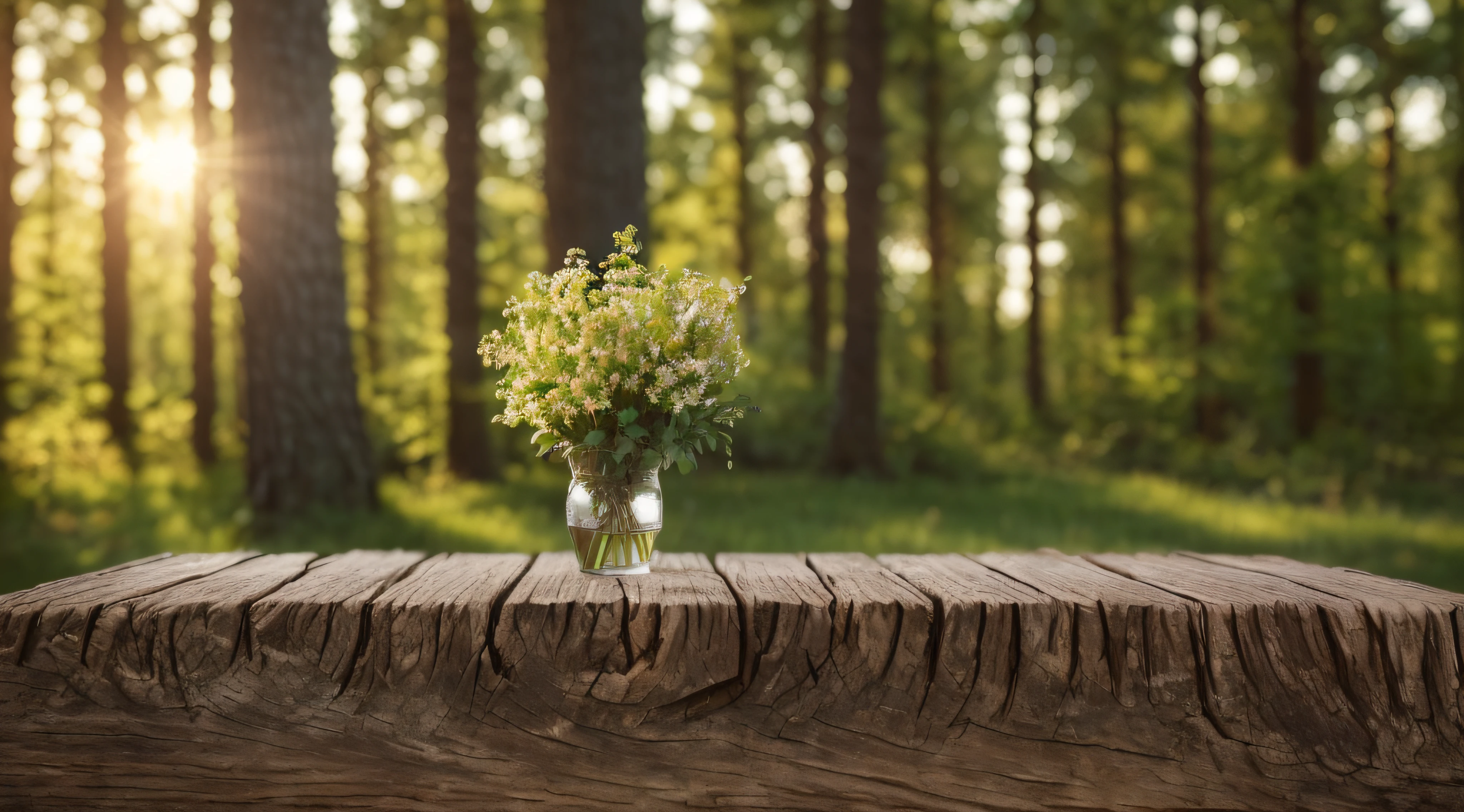 (best quality,4k,8k,highres,masterpiece:1.2),ultra-detailed,(realistic,photorealistic,photo-realistic:1.37),wood podium with bokeh nature,tilt shift,sunlight,portrait,sharp focus,vivid colors,studio lighting,lens flare