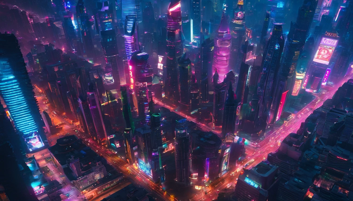 Aerial view of downtown Shanghai, China 500 years later