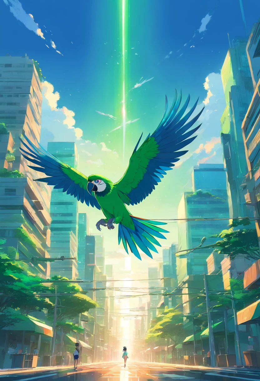 Emerald green macaw