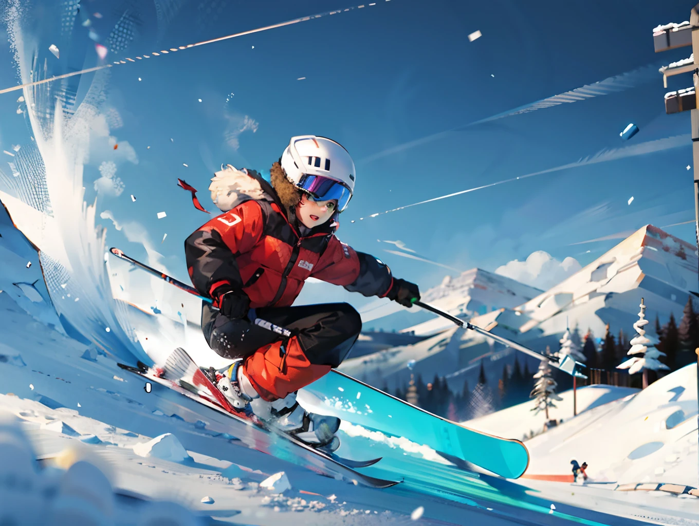 boy skiing