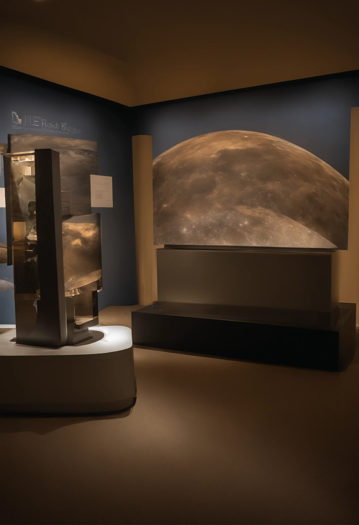 (museum,museums),(small),(technological),(exhibition,exhibitions),(astronomy),(interactive displays),(innovative technology),(educational),(futuristic),(galaxies),(planets),(stars),(space exploration),(virtual reality),(real-time simulations),(immersive experience),(augmented reality),(cutting-edge),(informative),(engaging),(informative),(multimedia presentations),(visually stunning),(touchscreen panels),(informative captions),(interactive learning),(detailed models),(state-of-the-art),(audio guides),(innovative exhibits),(sensor-based installations),(projected displays),(digital art installations),(modern),(sleek design),(ambient lighting),(fascinating),(scientific discoveries),(multisensory experience),(astrophysics research),(high-resolution images),(virtual tours),(astronauts),(space missions)