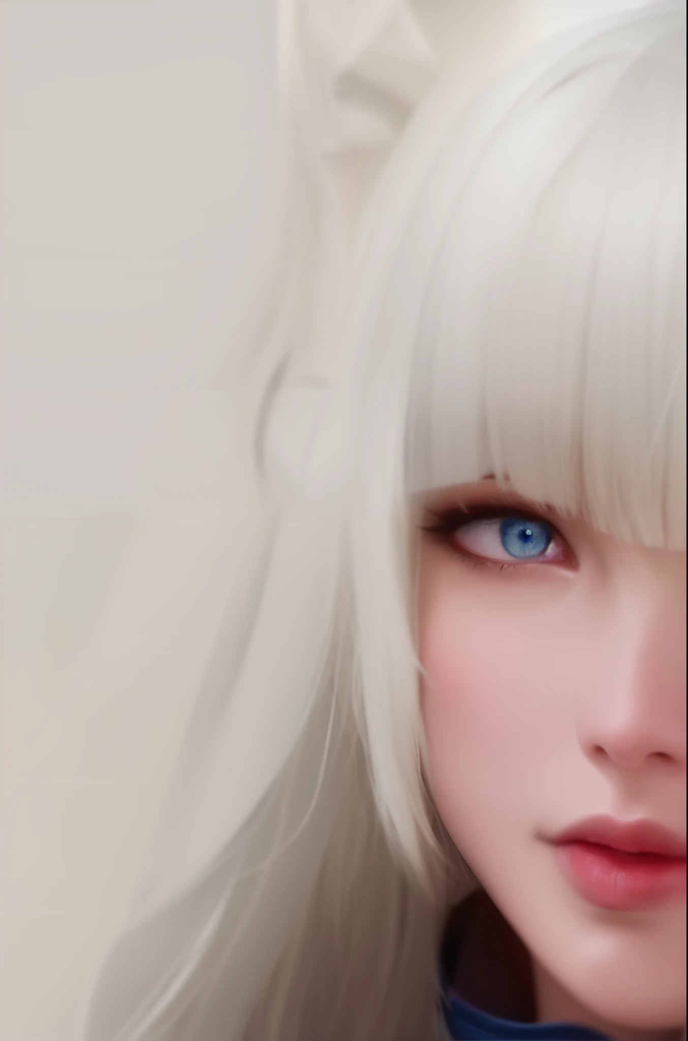 blond haired woman with blue eyes and a blue jacket, girl with white hair, anime realism style, made with anime painter studio, painted in anime painter studio, realistic anime artstyle, semirealistic anime style, perfect white haired girl, realistic young anime girl, detailed portrait of anime girl, 🤤 girl portrait, anime style portrait, portrait of an anime girl