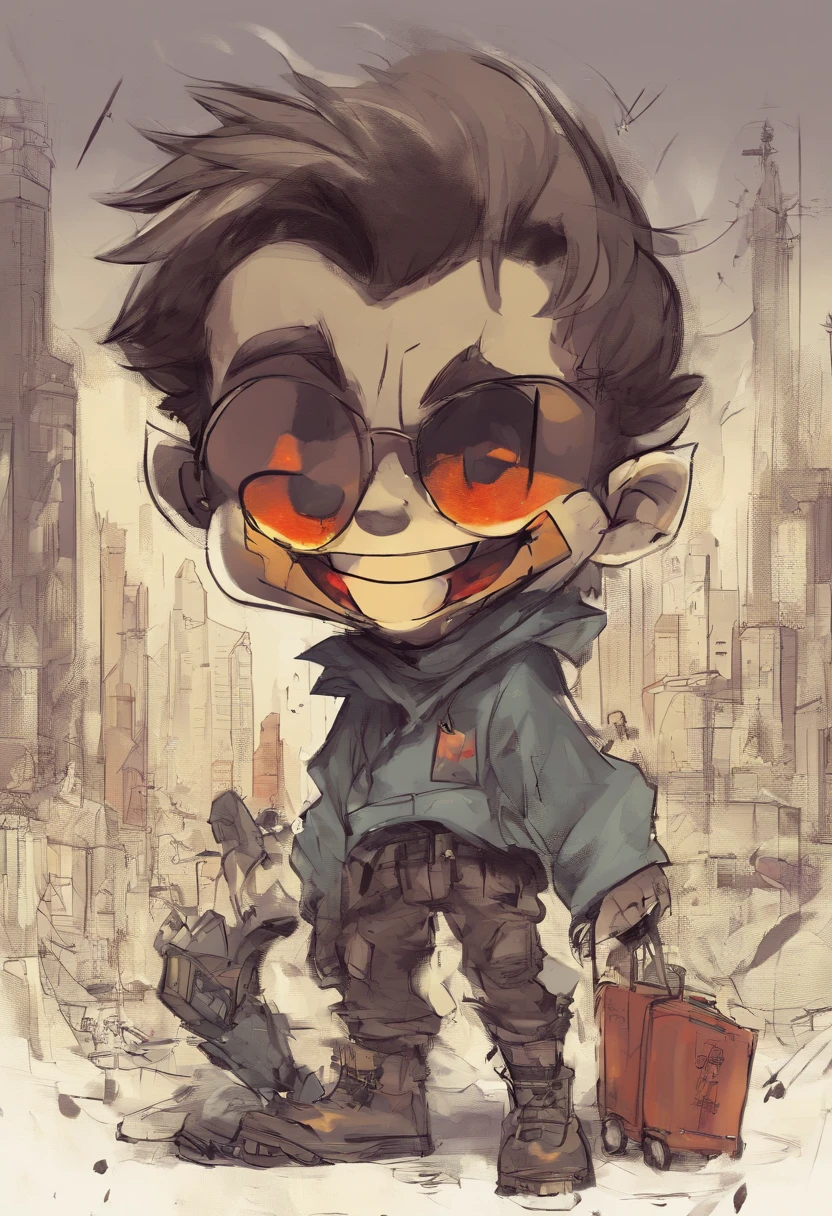 A boy danger smiling face