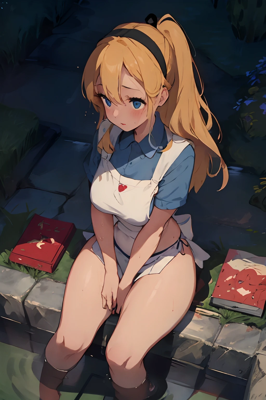 (​masterpiece、top-quality;1.3)、ighly detailed、atlibrary、Black Hair Band、Blonde long hair、big breast beauty、The crotch is wet、Orgy、Rape、teats、Opening legs、Blue String Bikini、tits out、Red cheeks、all-fours、barechested、White Apron、ssex、Insert a into your、cum on、lascivious、pass away、I'm having sex、Ascending