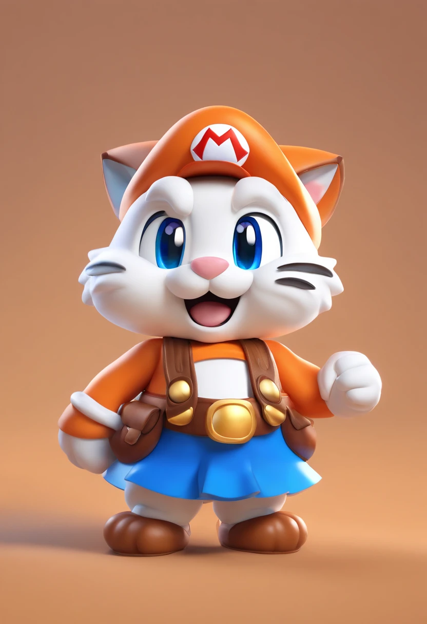 (best quality, highres:1.2),ultra-detailed,close-up,toy cat,brown hat,cute,furry texture,vinyl toy figurine,vinyl action figure,colorful,fine details,disney character,pixar character,Kawaii style,charming expression,adorable pose,collectible item,vibrant colors,fun design,detailed craftsmanship,eye-catching,artistic toy,highlighted details,masterpiece:1.2,studio lighting,lifelike appearance