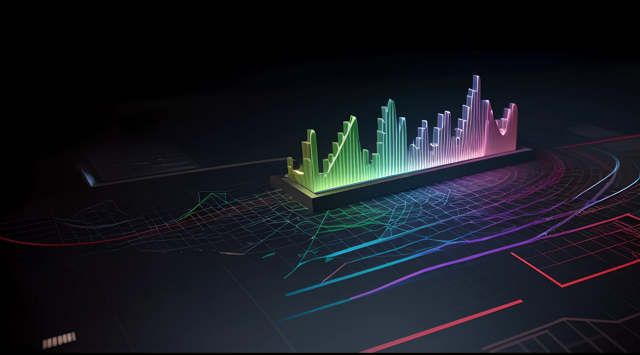 Engaging 3D visualization featuring stunning graphs、glinting