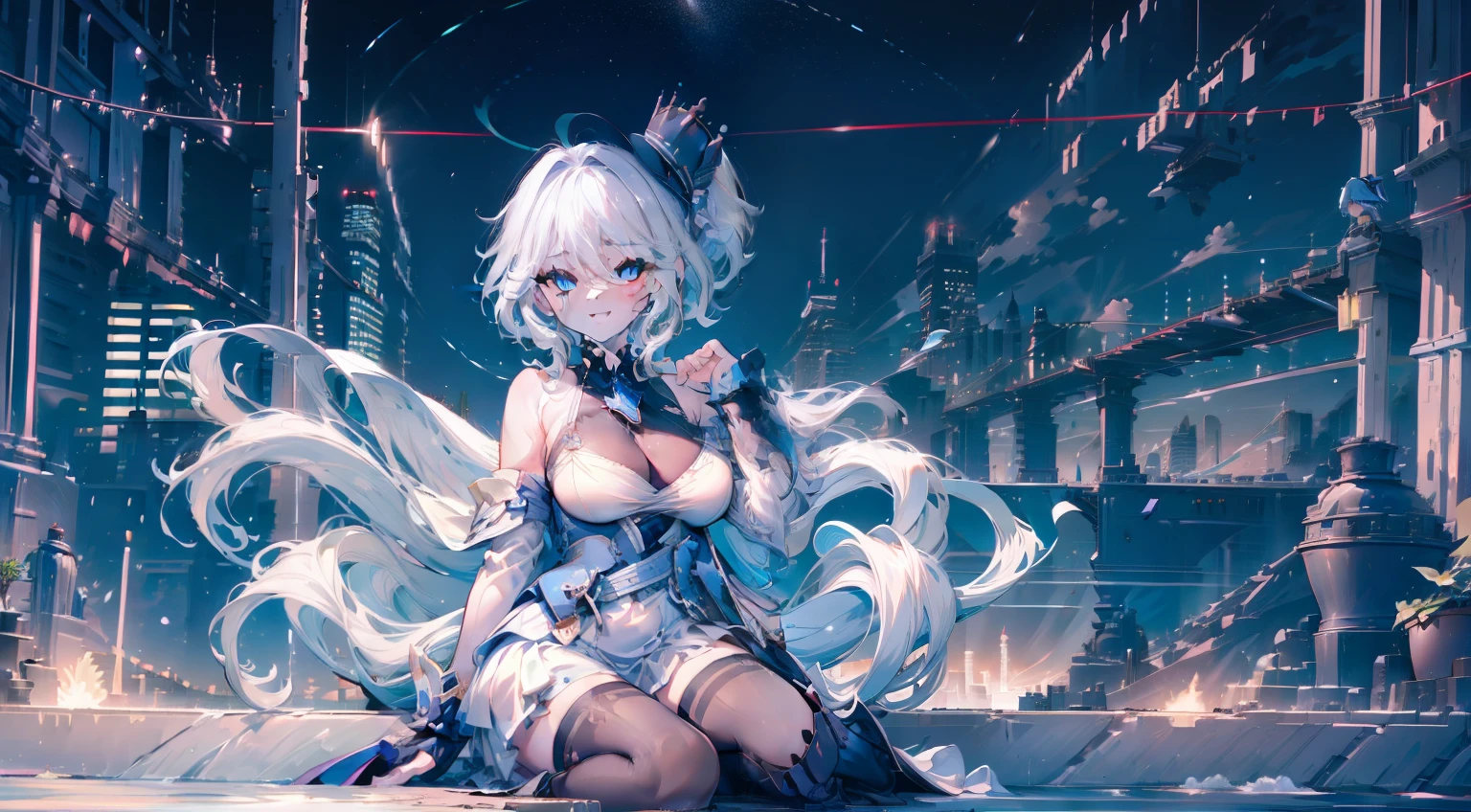 heavy rain,Gorgeous high heels,Under water,grabbing the breasts,Official fine art,tmasterpiece,Sharp focus,Nice high ponytail hairstyle,Delicate and beautiful eyes and face,realisticlying,ultra - detailed,a beauty girl,blue-sky,Glowing white particles,(side-lighting:1.2),scenecy,Long straight hair, sexy facial expression, buliding, (Cityscape:1.7), Dynamic hair, , Long black socks, paleskin, hair adornments, epic landscapes,deep in the night,Masterpiece, Best quality,Bare shoulders, white thighhighs, Hair ribbon, Large breasts,Gorgeous high heels,Under water,grabbing the breasts,Official fine art,tmasterpiece,Sharp focus,Long straight hair,Delicate and beautiful eyes and face,realisticlying,ultra - detailed,a beauty girl,blue-sky,Glowing white particles,(side-lighting:1.2),rays of sunshine,baiyun,Detailed clouds,Slender,Cute big breasts and big buttocks,Toothy laughter,((Laugh and open your eyes)),scenecy,Long straight hair, sexy facial expression, buliding, (Cityscape:1.7), Dynamic hair, Long straight hair, Delicate platinum-pink hair, glow blue eyes, (blue pleated shirt+white skirt), Long white socks, paleskin, hair adornments, epic landscapes,deep in the night,Masterpiece, Best quality,Bare shoulders, white thighhighs, Hair ribbon, Large breasts,