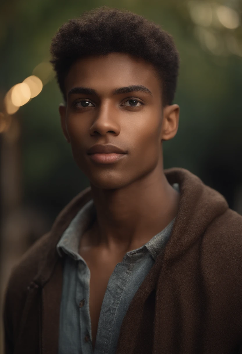 portrait of a young man, tall and slender, measuring 1.80m, with a dark complexion and 20 years of age, (beautiful detailed eyes), (beautiful detailed lips), (extremely detailed facial features), (long eyelashes), (best quality, 4k, highres, masterpiece:1.2), (ultra-detailed), (realistic), (studio lighting), (vivid colors), (physically-based rendering), (portrait)