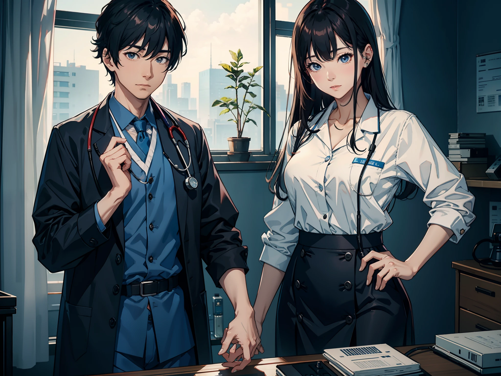 (top-quality、8K)Couple of doctor and nurse