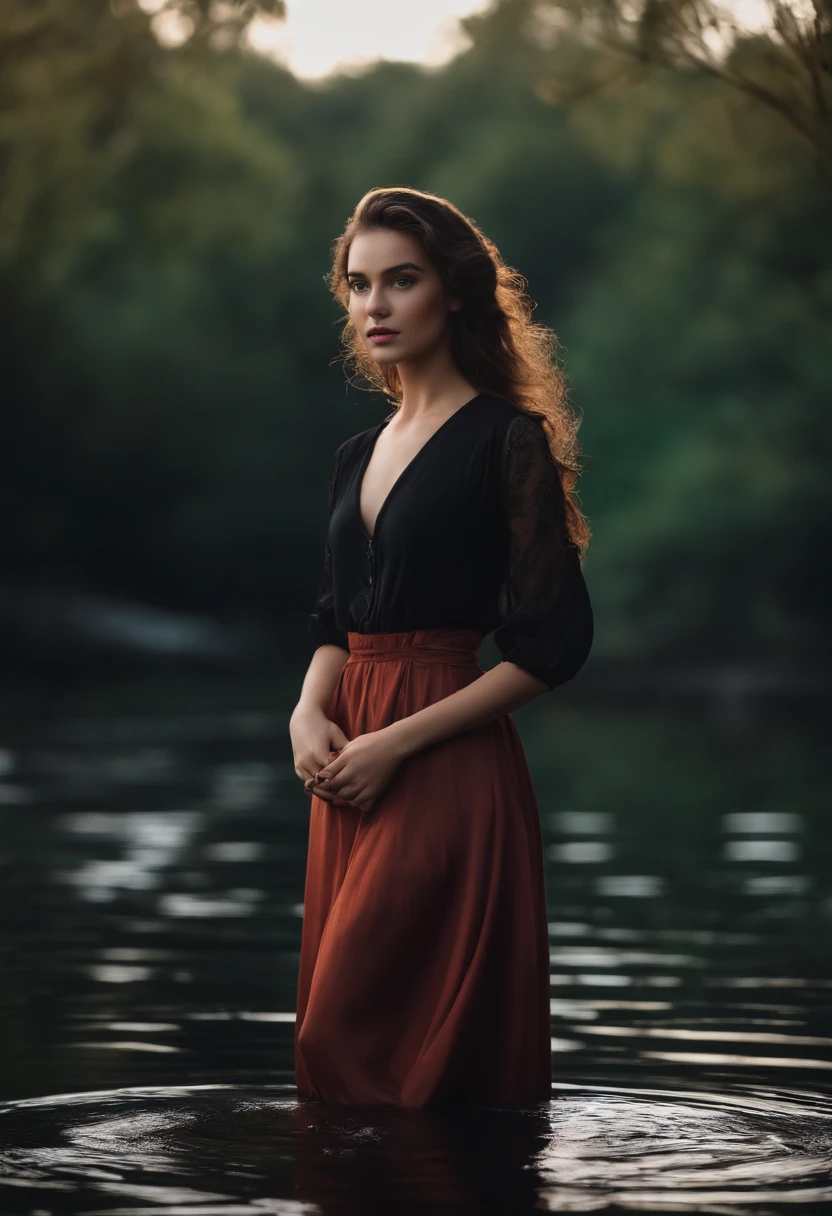 Black water , Aidal, A girl, pretty , The quality is good, full length, trendy clothes,