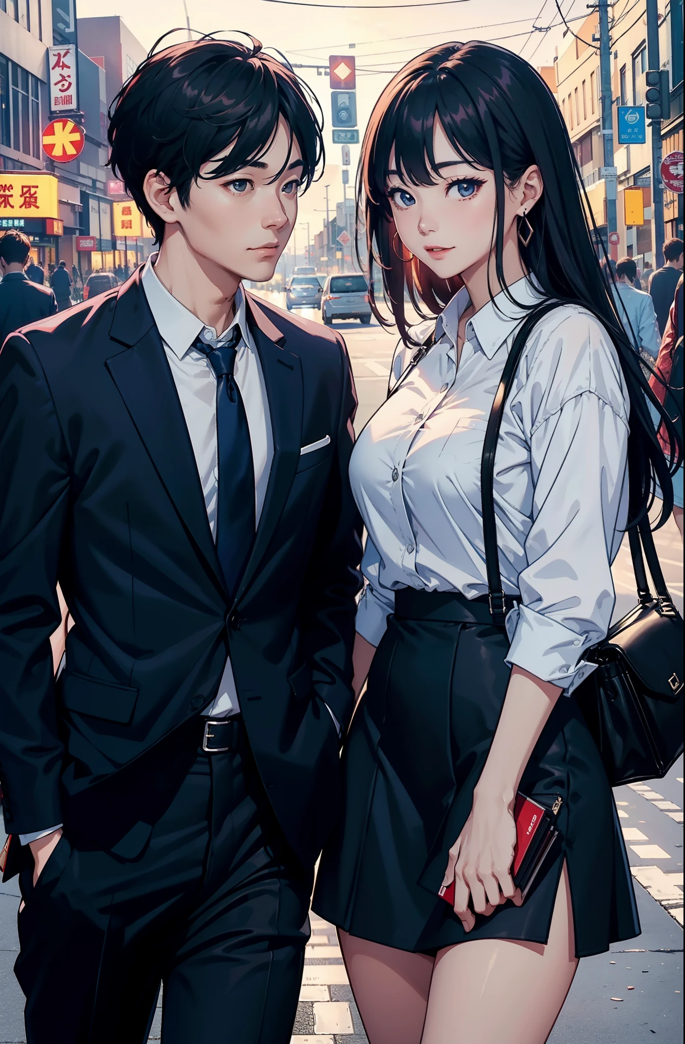 (top-quality、8K)Couple dating after work