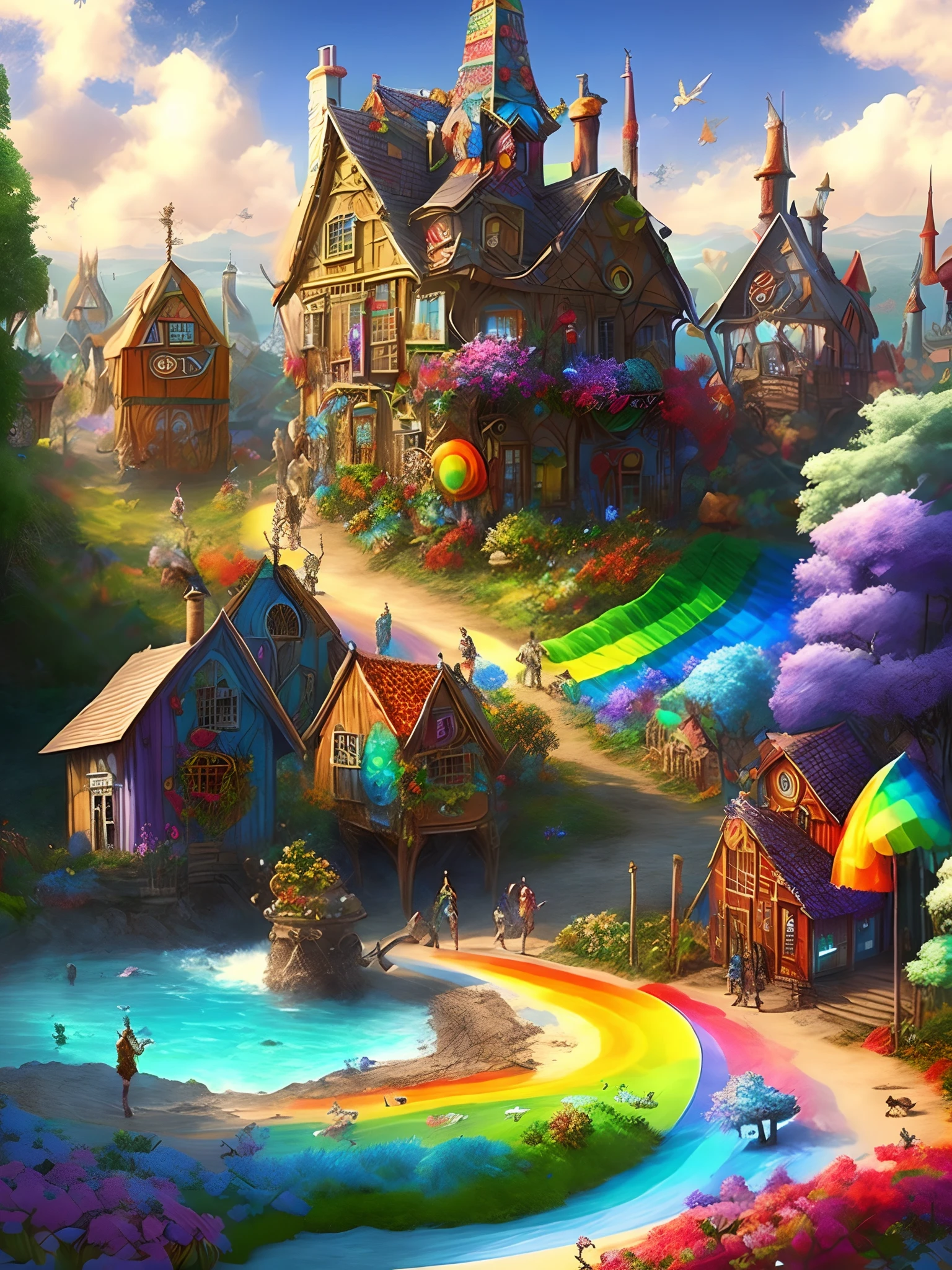 Fantastic Art Rainbow Fantasy Town