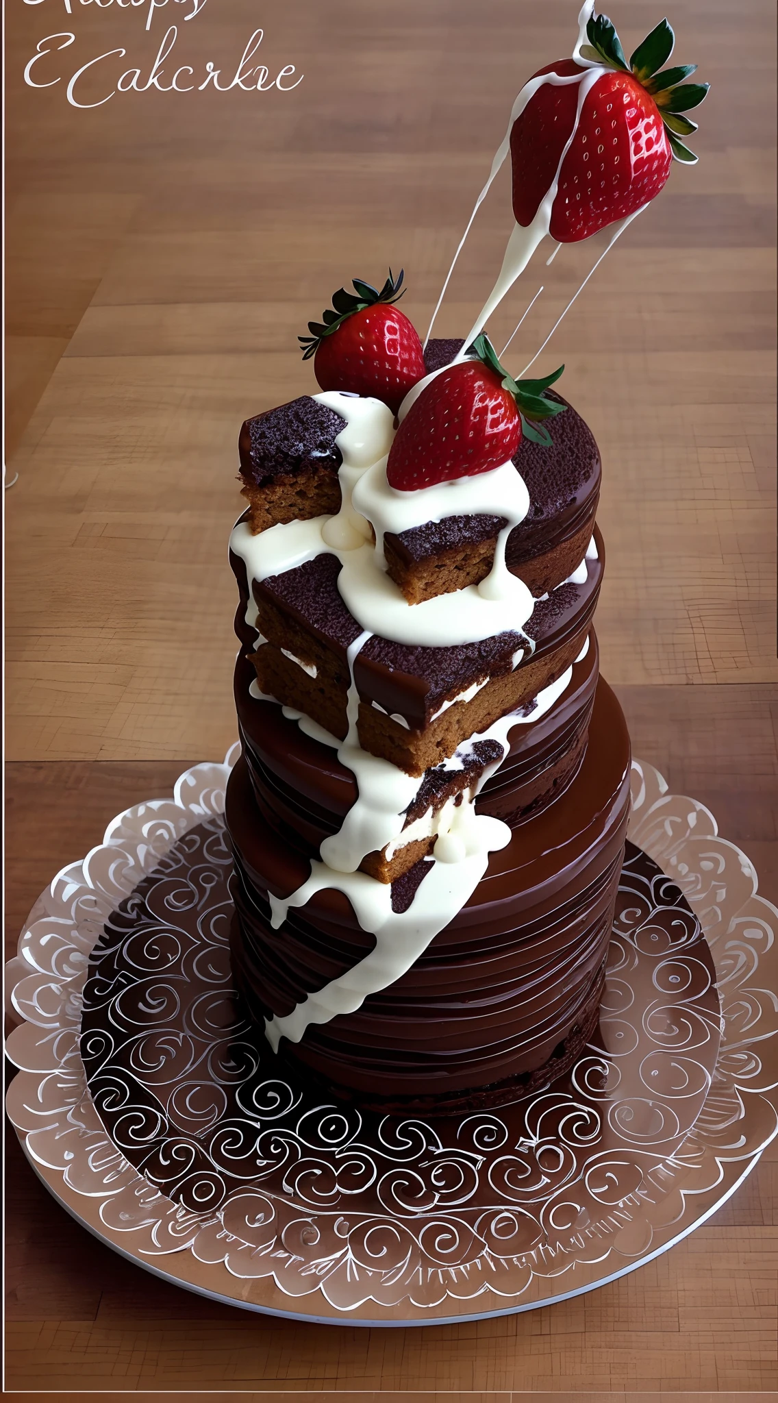 There is a stack of cakes on top,Strawberries on top, Stacked, Cupcakes, Cupcakes, patisserie, the greatest cake, delicacy, ❤🔥🍄🌪, fuji choco, jaw dropping, cake art, absolutely outstanding image, Mouthwatering, desserts, Delicious, caramel, Overflowing, future!!, towering, delicacy, light on top, creamy, !!Beautiful!!