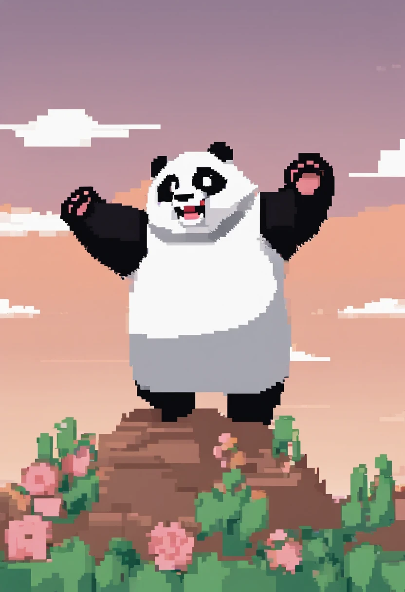 a panda.Face only.No background. 3D pixel art 4K wallpaper. Incredible pixel art details. Pixel art. Detailed Unreal Engine pixel art