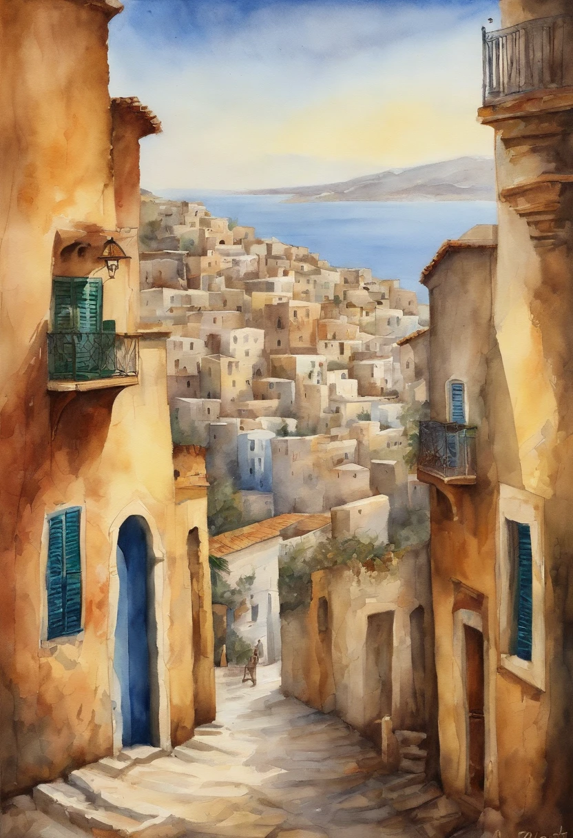 Best quality, masutepiece, A high resolution, (Realistic photos:1.4), surrealism, dream-like,fusionart，street in Algiers la blanche in the background