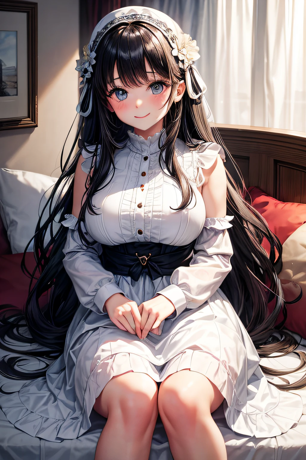 She who is heavy in love cute little a smile A dark-haired Year's on big sister