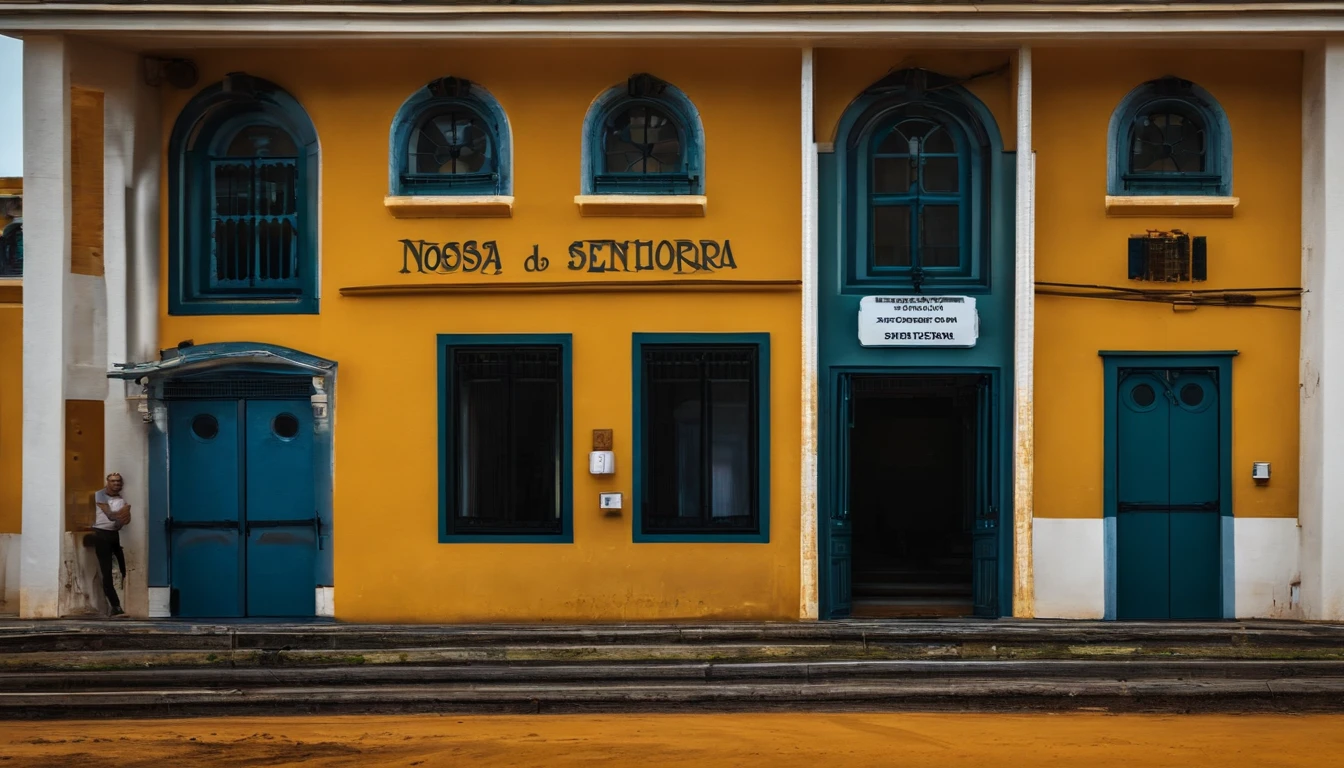 a warning image of a site under maintenance with the hospital name Nossa Senhora do Desterro
