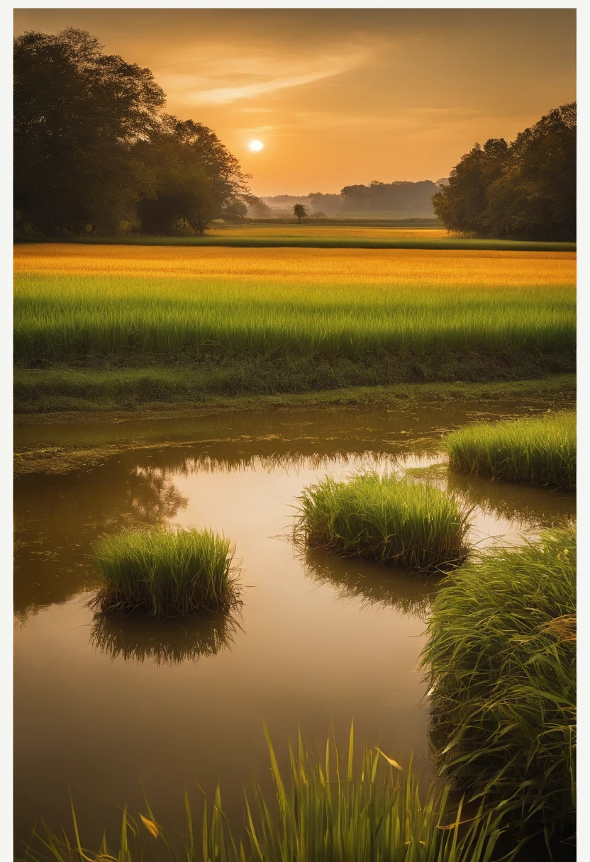The autumn breeze caresses the rice fields