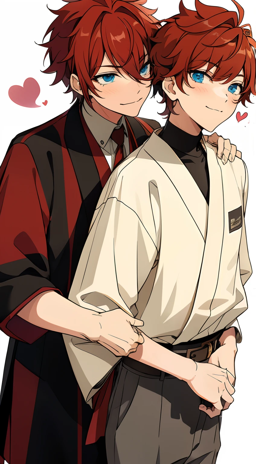 2boys, in love, couple, yaoi, detailed blue eyes