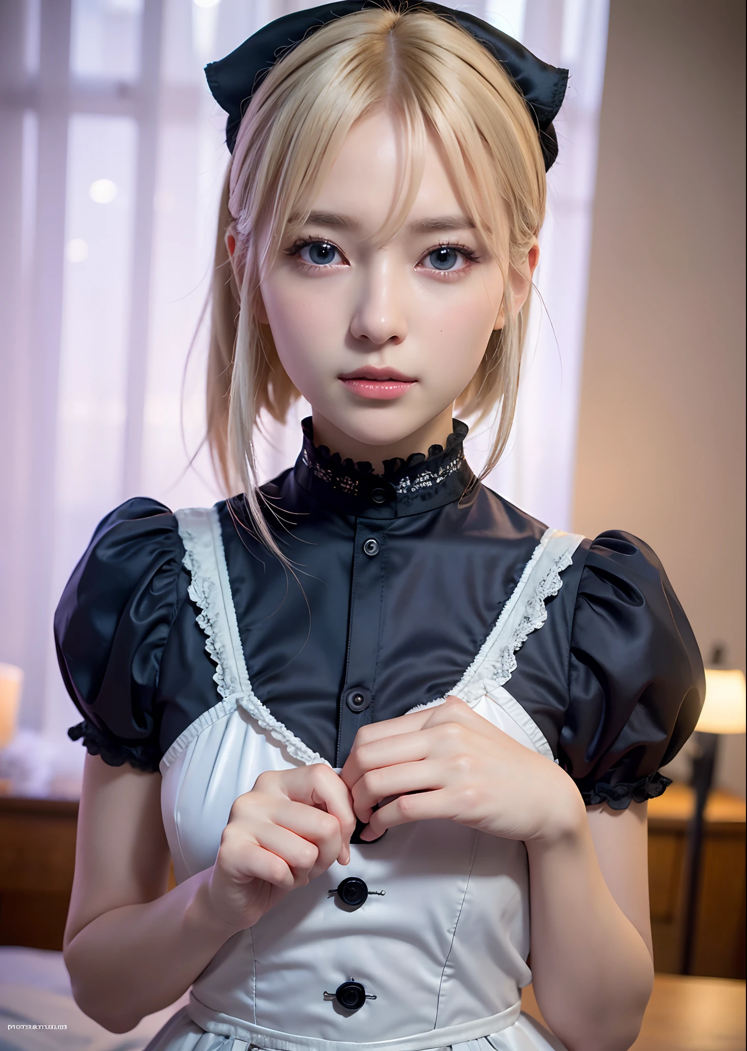 (Tabletop, highest quality:1.2), 8k, 85mm, RAW Photos, Absurd, Platinum Blonde Hair, (blue eyes, Lolita Fashion, sweet lolita, Gothic, dress:1.2), Idol&#39;Face, close, beautiful girl, Gardeniass, copenhagen, Short sleeve, Grace, Sophisticated, Gardenia, Looking at the audience, Film Grain, chromatic aberration, Sharp focus, Face Light, Dynamic Lighting, Cinema Lighting, Detailed face, Background of the metropolis，whole bodyが見える，Nipples，Shaved，highest quality，masterpiece，tits，Nipples，Pussy，whole body，smile，