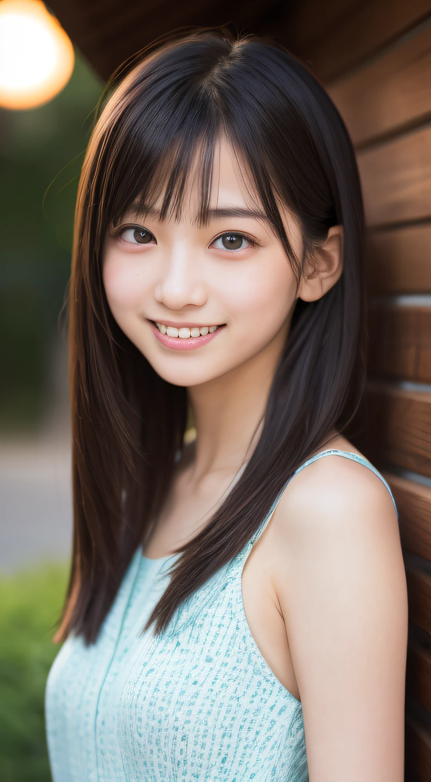 Best-quality, Masterpiece, Ultra-High-Resolution, (Photorealistic:1.4), Raw-Photo, cowboy-shot, 1girl, -yeld, thost famous Japanese-idol, extremely cute face, extremely beautiful big-black-eyes, extremely beautiful hair, extremely beautiful skins, extremely beautiful long-eyelashes, extremely beautiful lips, innocent-smile