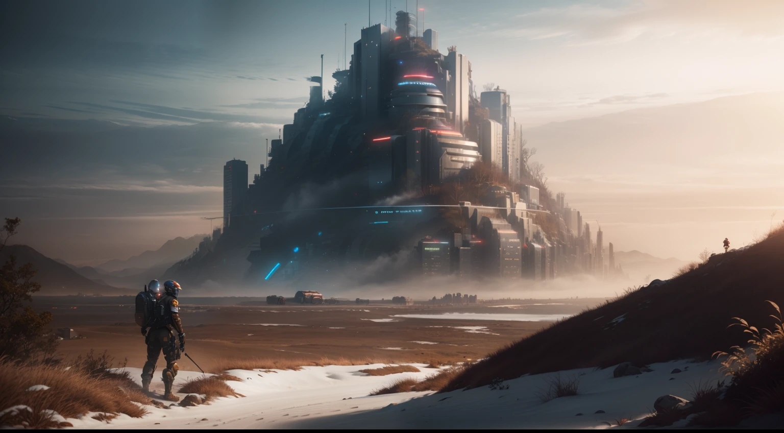 super fine photo, landscape picture, Unreal Engine 5 8K UHD, ultra high resolution, fantasy background, game cinematic, cyberpunk city, dystopia environment, best quality, masterpiece, 8K UHD wallpaper, super detailed.