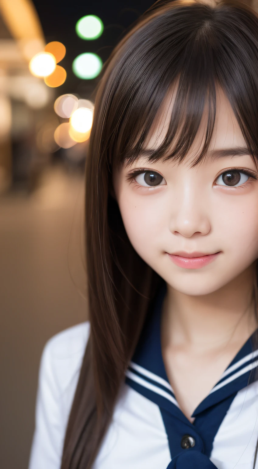 (1 Girl )、(Beautiful Japanese、18years old,round face、Refreshing、clear、seems kind、stylish、Pitiful、cute like an angel、cute、black eyes、(Single eyelid:1.6)、Beautiful skin), {(Japan human face:1.4),(General facial features)} , (((Beautiful breasts:0.4))),(((soft breasts))),(very cute),(short hair),(enchanting eyes),(highlight on eyes:1.2)、(8K、Live shooting、highest quality、masterpiece:1.2、optimal lighting)、((masterpiece)),(Photo taken by a professional photographer),(real、photo real:1.4),BREAK,{(cute Japanese high school sailor uniform),((traditional Sailor Suit:1.0))},(cheeks are red:1.3), BREAK, BREAK,Face shot:1.3、 face close-up,Looking at viewer,smile、Japan,morning、Summer、from above、Japanese high school classroom,(((1970s vibe)))