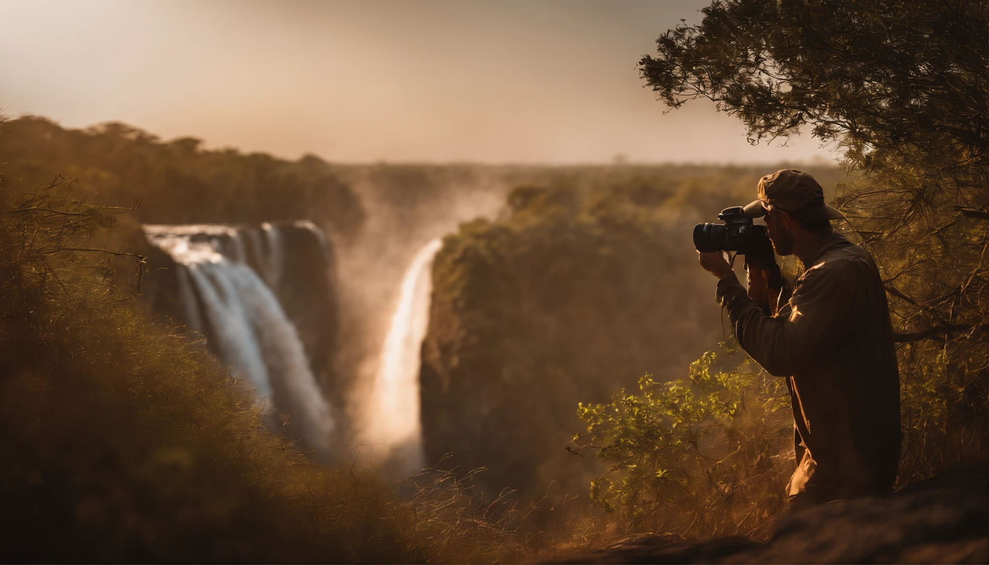 Imagine a day in the life of a wildlife photographer capturing the diverse animal species near Victoria Falls.