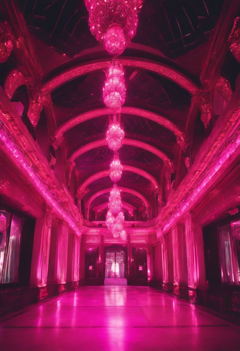 SPACE WITH NUANCES OF PINK LIGHTS