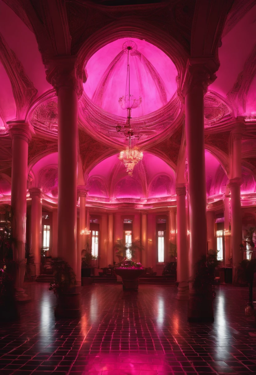 SPACE WITH NUANCES OF PINK LIGHTS