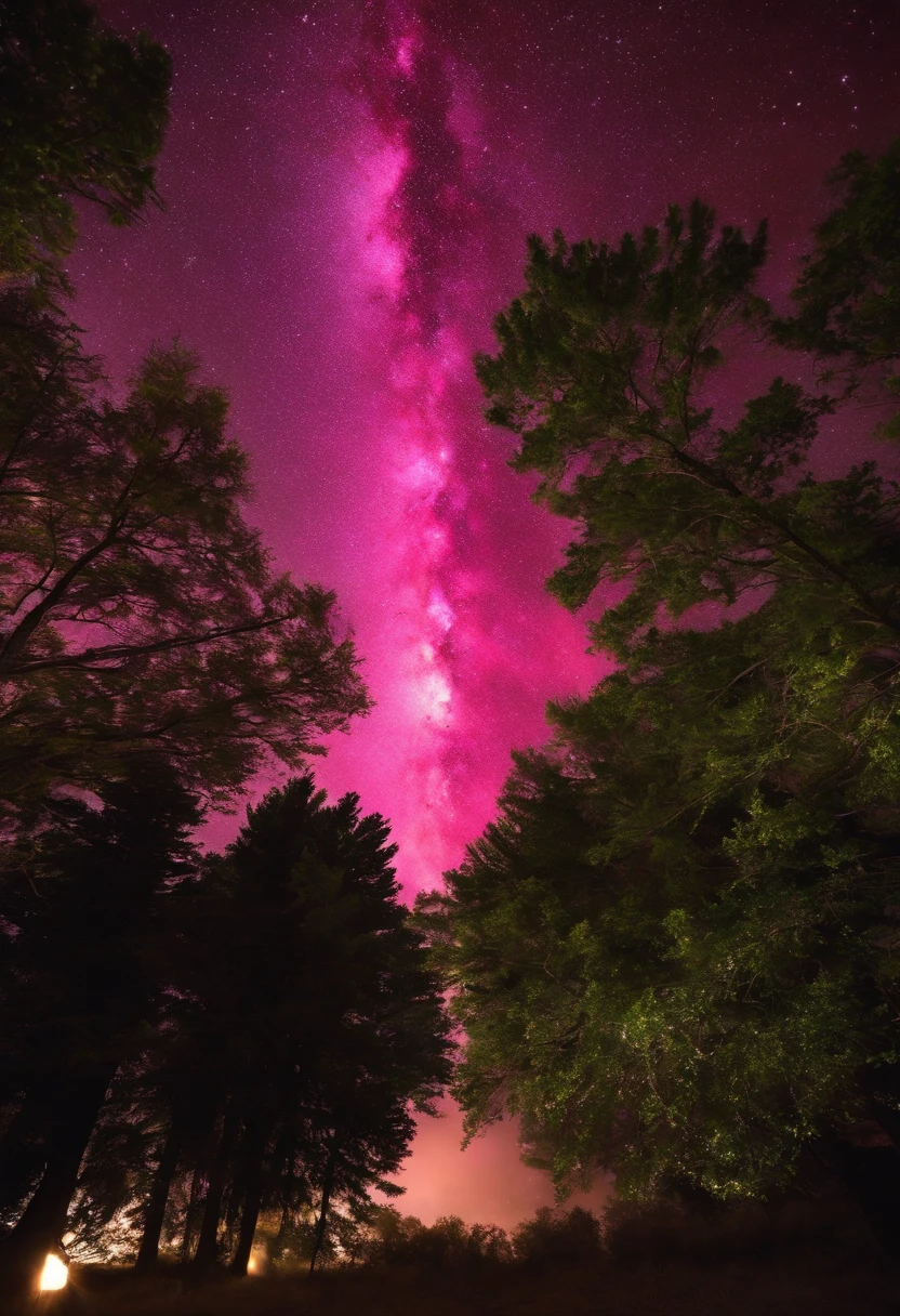 STARRY SKY WITH SHADES OF PINK LIGHTS
